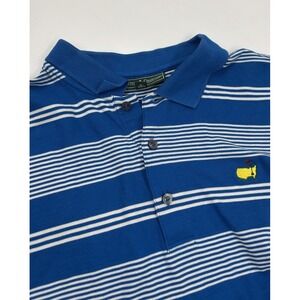 Masters Collection Men's L Pima Cotton Blue Striped Golf‎ Polo